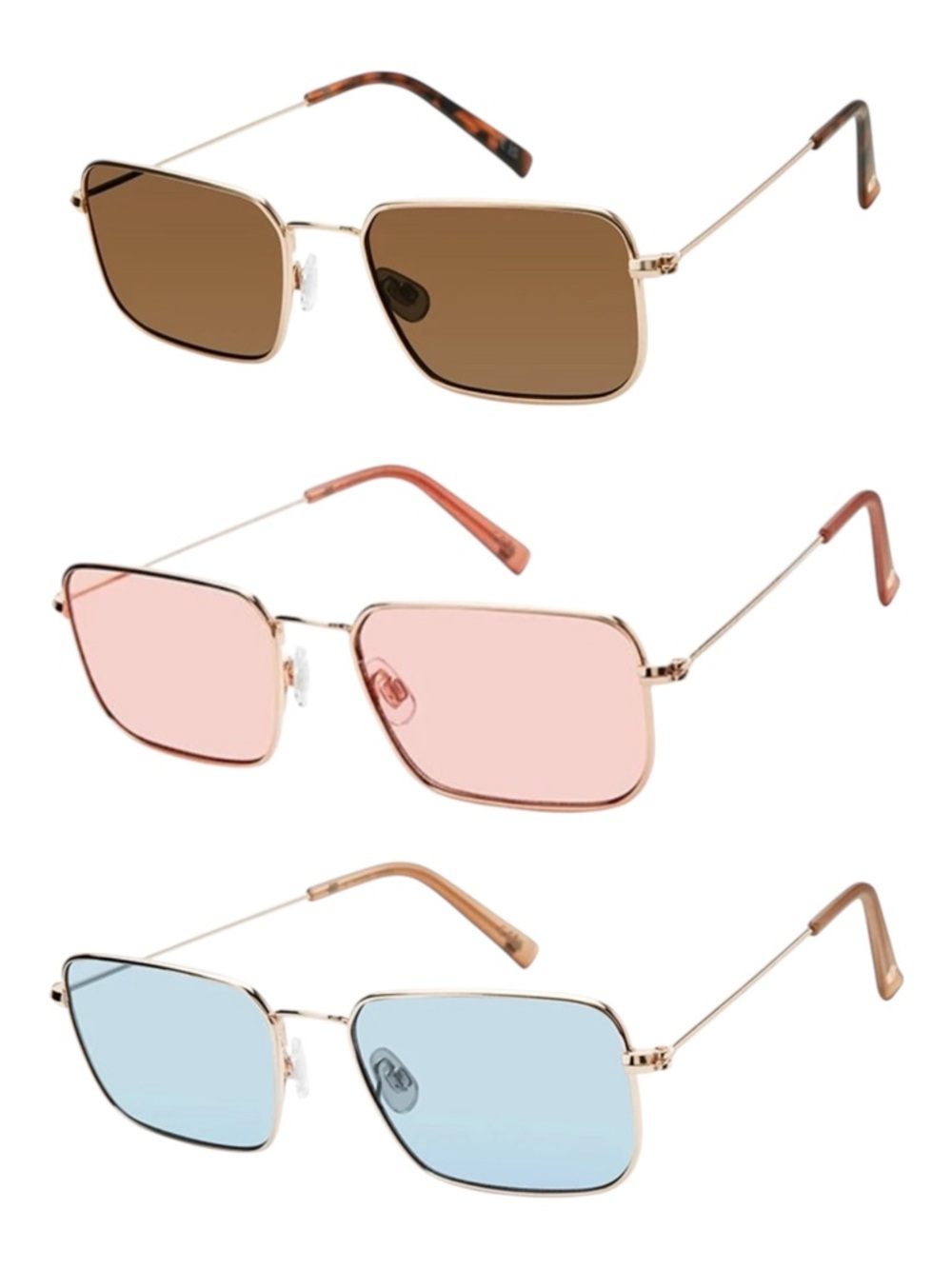 Juicy Couture JONNIE Sunglasses 3pc Bundle Brown Pink Blue Rose Gold